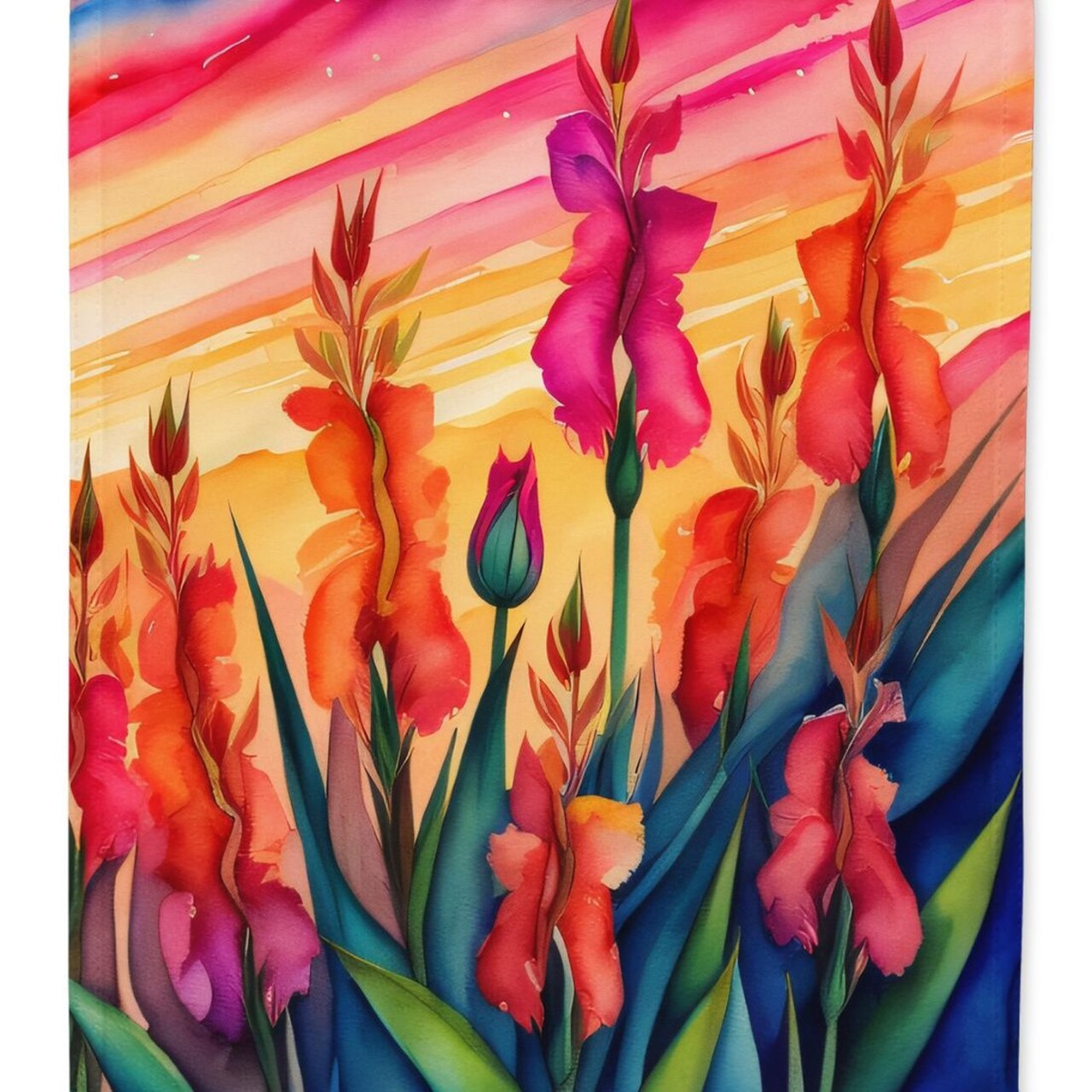 Edge Collections - 11.25" X 15.5" - Multicolor - Garden Flag Gladiolus Decorative Yard Flag - 1 Piece